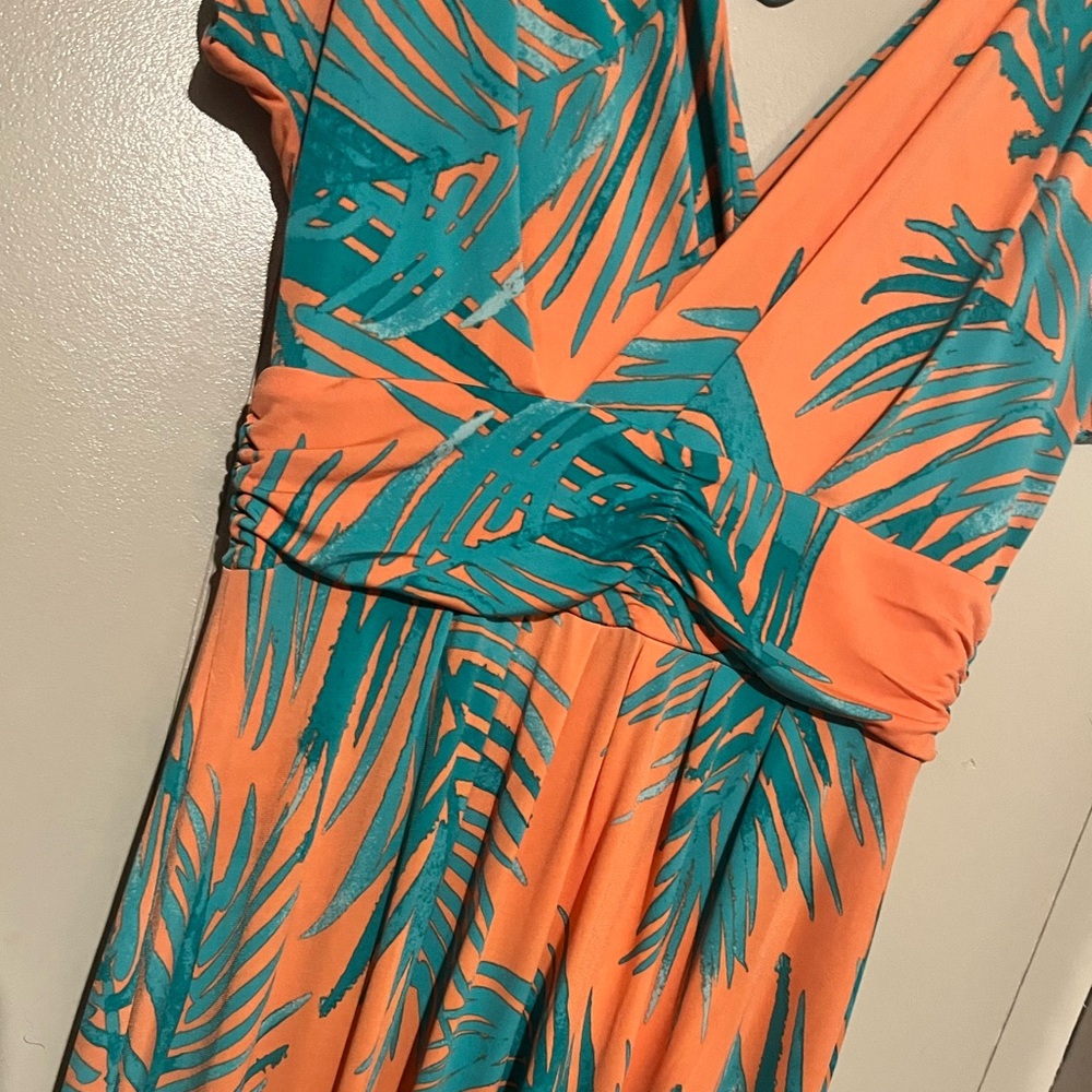 IMAN Orange and Teal Dress with Headband - Picture 5 of 5